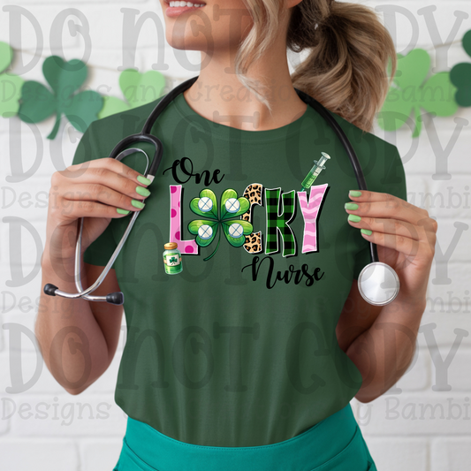 One Lucky Nurse Black Font