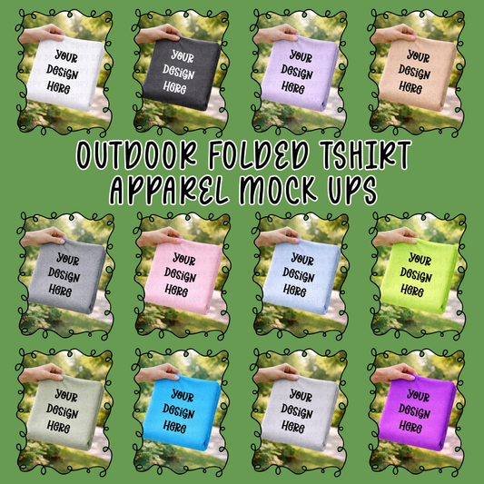 Outdoor Folded Tshirt Apparel Mock Ups