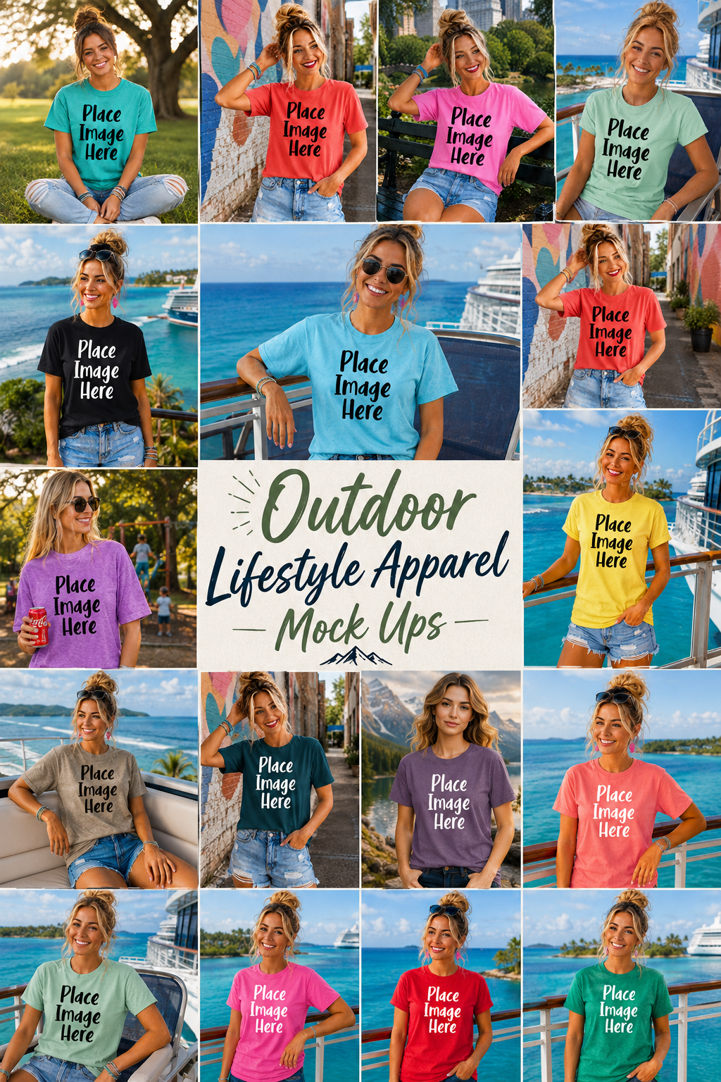 Variety of Outdoor Lifestyle Apparel Mock Ups (Various Brands)