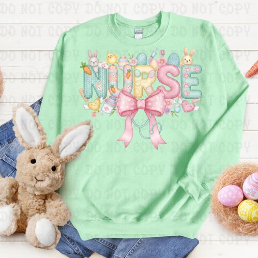 Pastel Nurse with All Animals Easter