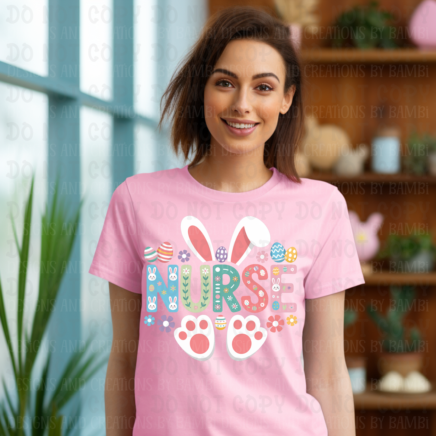 Pastel Nurse with White Ears and Feet Easter