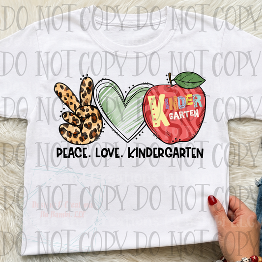 Peace Love Kindergarten with Leopard
