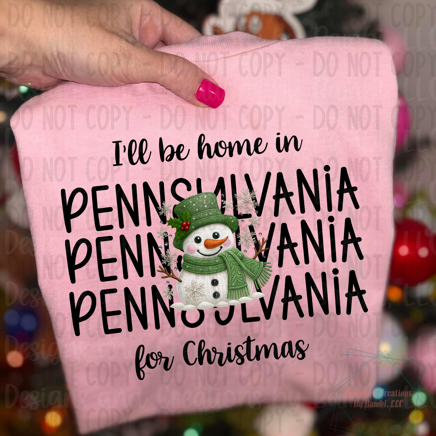 I'll Be Home in States Sage Snowman Black Font Digital Bundle