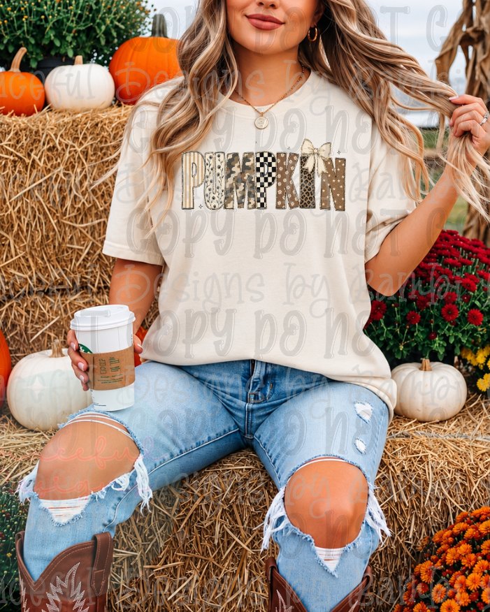 Inspirational Words Multi Pattern Font Fall Style with Bow Collection