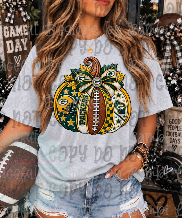 Faux Embroidery Football Pumpkin Collection