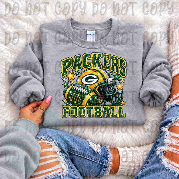 Faux Bling Embroidered Football Helmet Collection