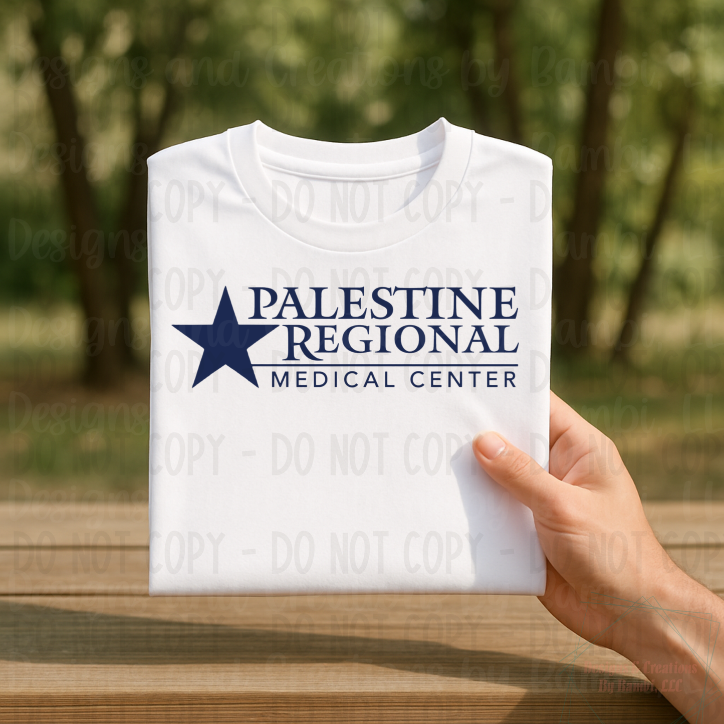 Palestine Regional Medical Center in Navy Font