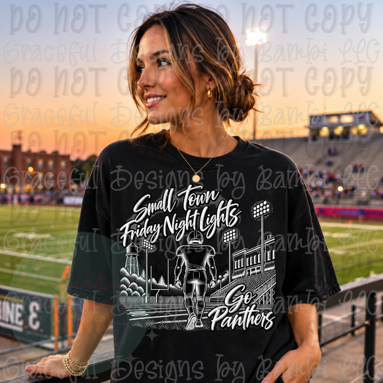 Halftone Friday Night Lights Football Player (Personalized with Number) Local School Collection