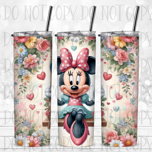 20 oz Sublimation Mouse Springtime 20 oz Skinny Sublimation Tumbler