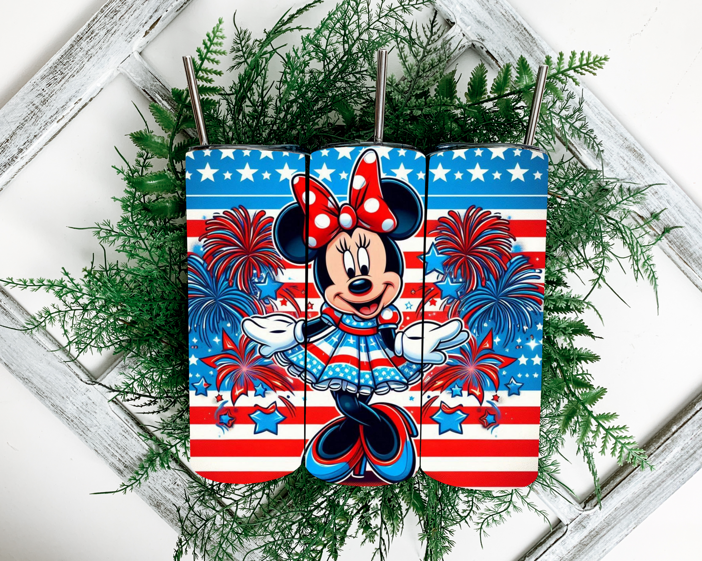 Patriotic Mouse 20 oz Skinny Sublimation Tumbler