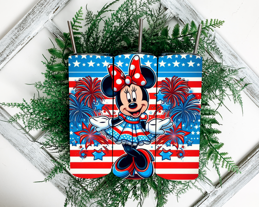 Patriotic Mouse 20 oz Skinny Sublimation Tumbler