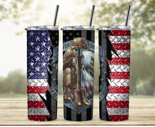 Patriotic Never Forget 20 oz Skinny Sublimation Tumbler
