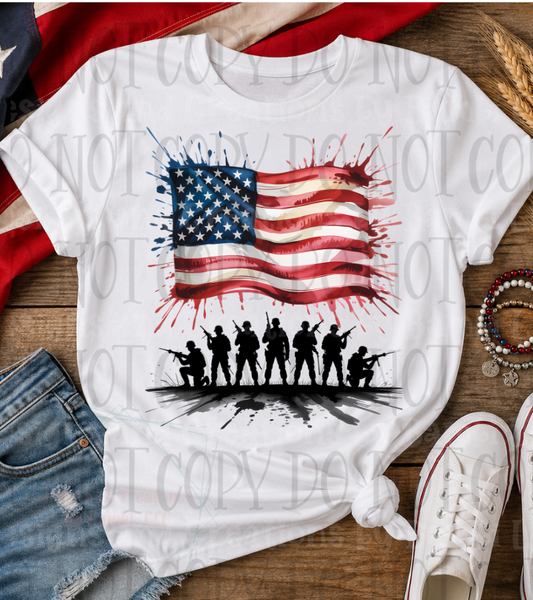 Patriotic Silhoutte with Flag