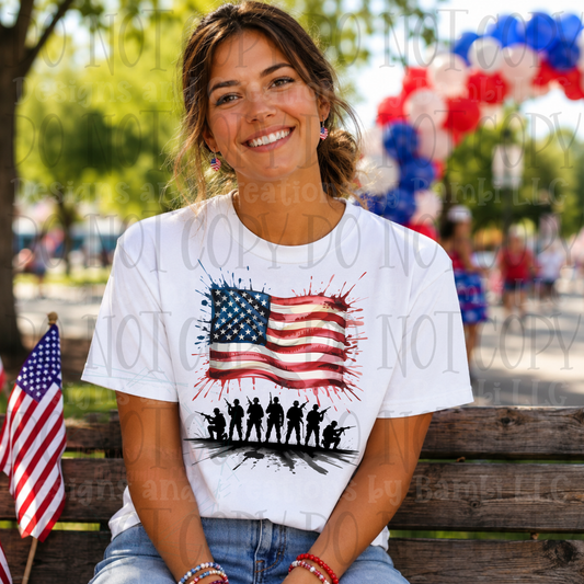 Patriotic Silhoutte with Flag