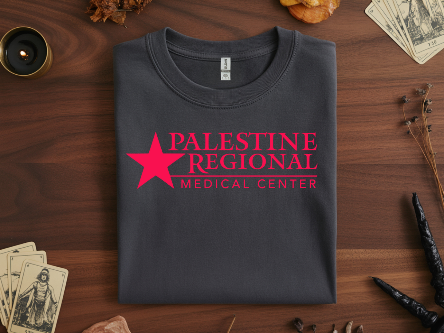 Palestine Regional Medical Center in Bright Pink Font