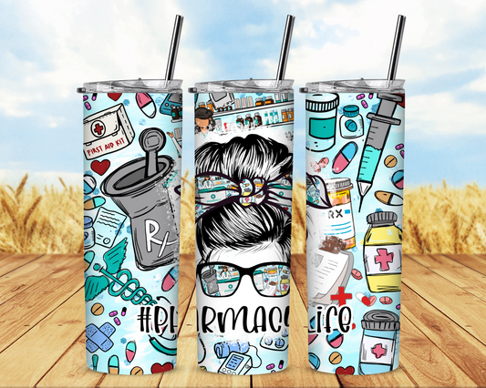 Pharmacy Life with Figurine 20 oz Skinny Sublimation Tumbler