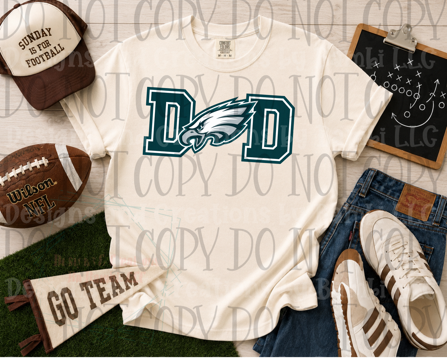 Faux Embroidery Philly Eagles Dad