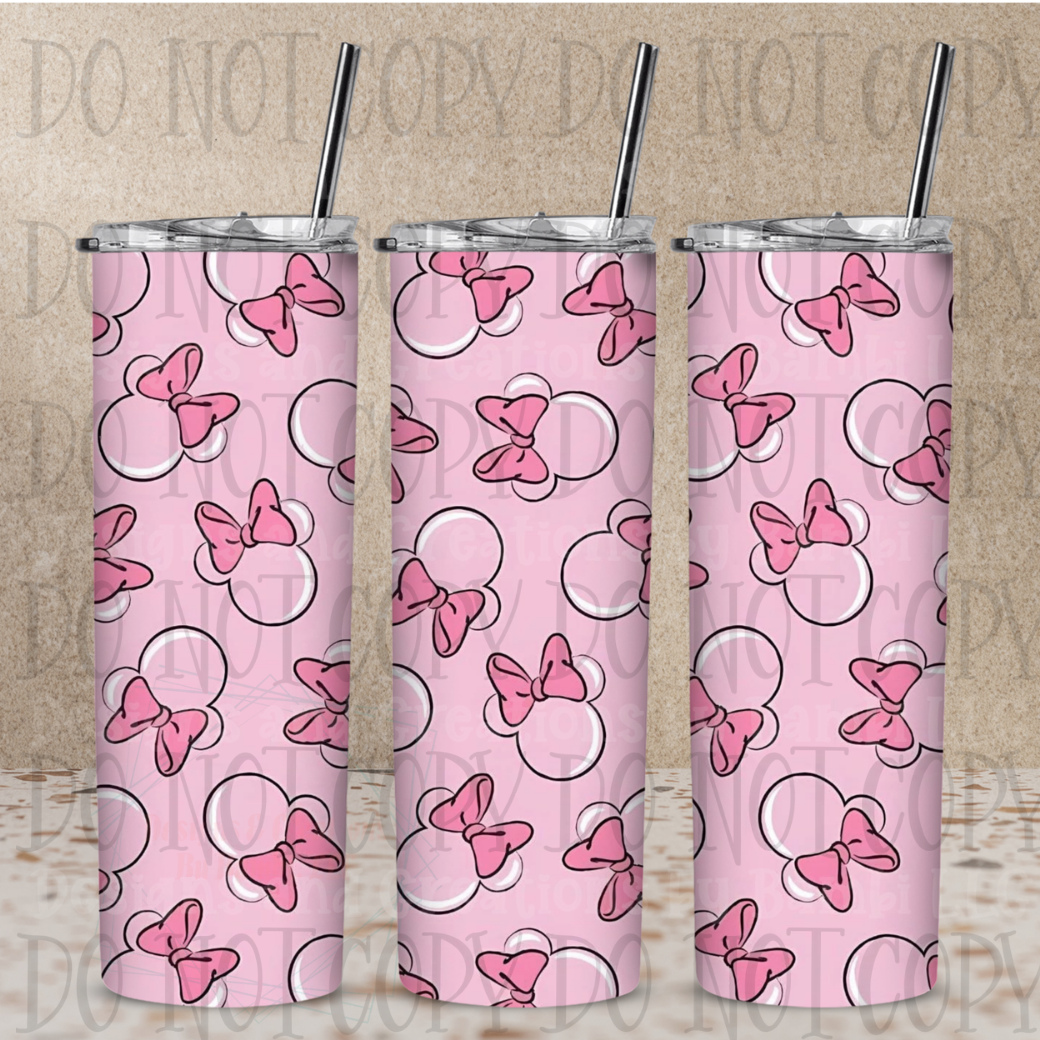 20oz Sublimation Pink Minnie 20 oz Skinny Sublimation Tumbler