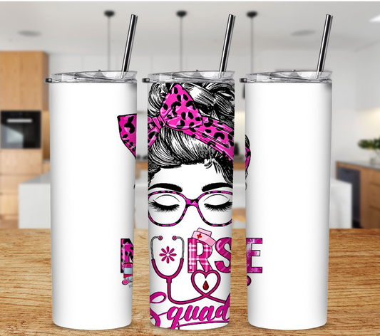 Pink Nurse Squad 20oz Sublimation Tumbler