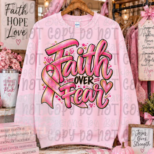 Pink and Gold Faith Over Fear BC