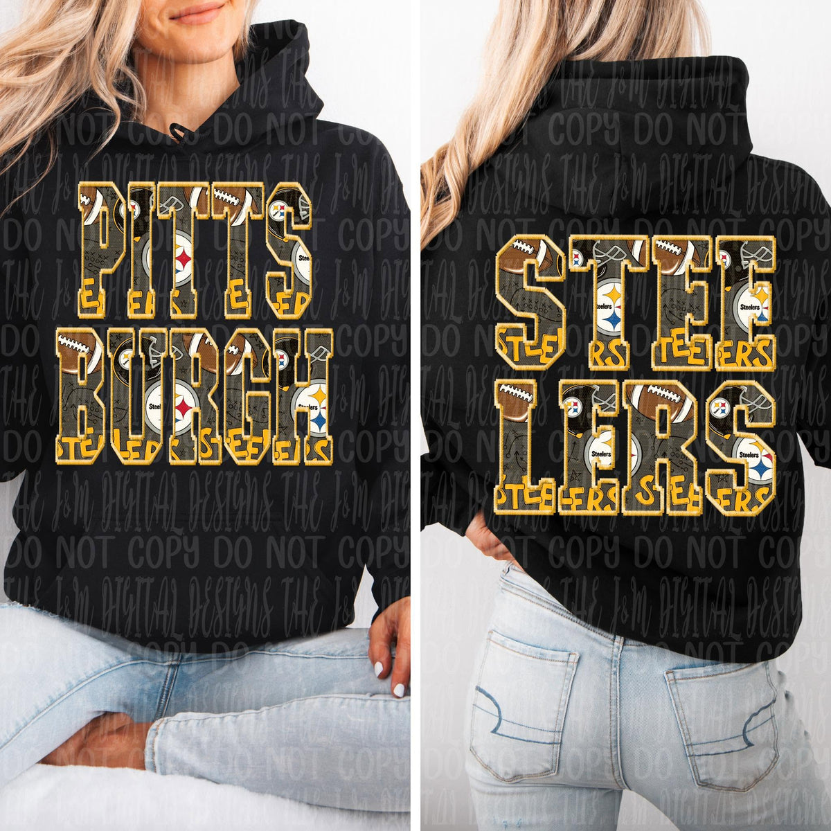 Faux Embroidery Football Names (Front/Back) Collection
