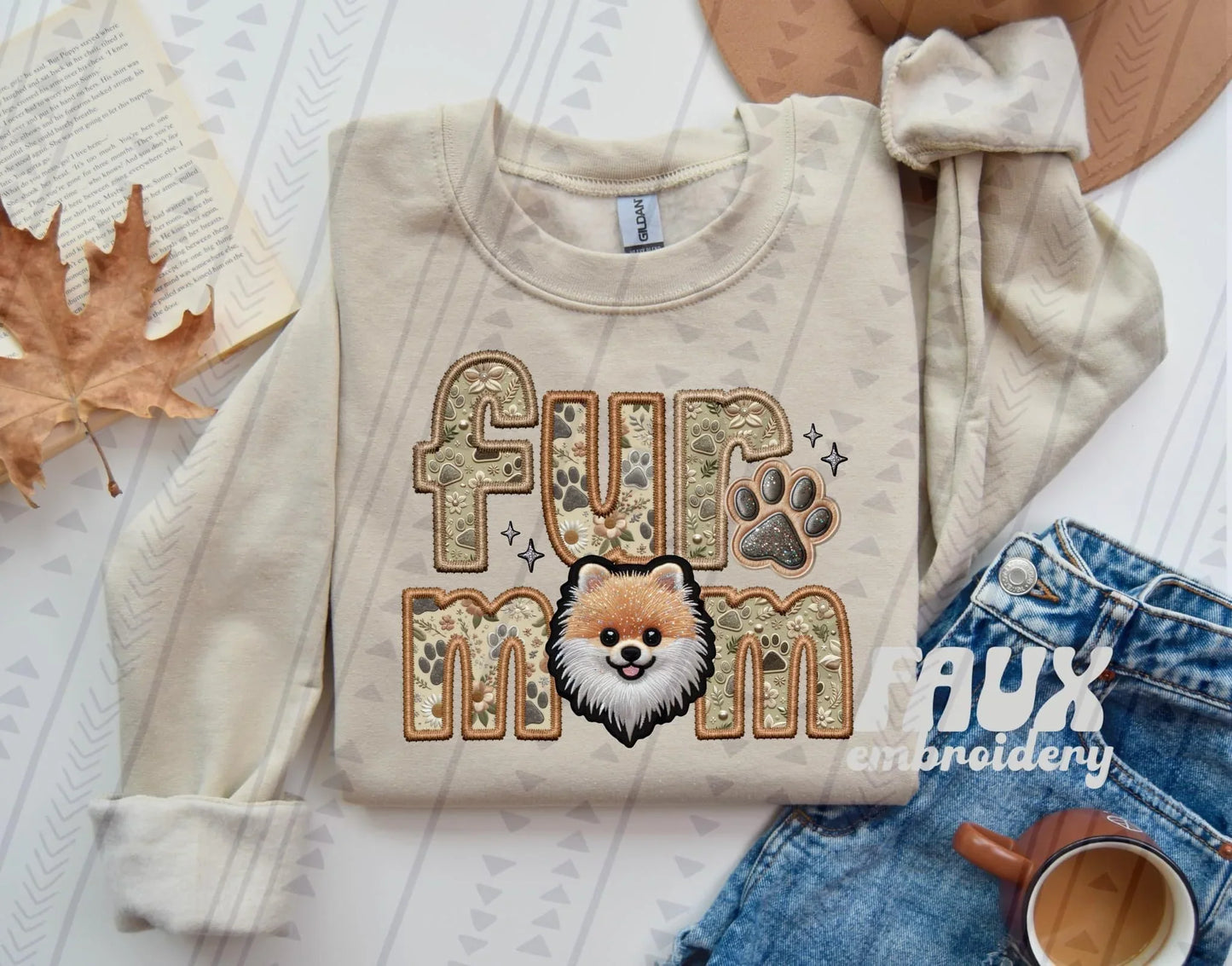 Fur Mom Faux Embroidery and Fabric Dog Breed Collection