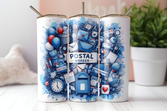 Postal Worker Mail Carrier 20 oz Skinny Sublimation Tumbler