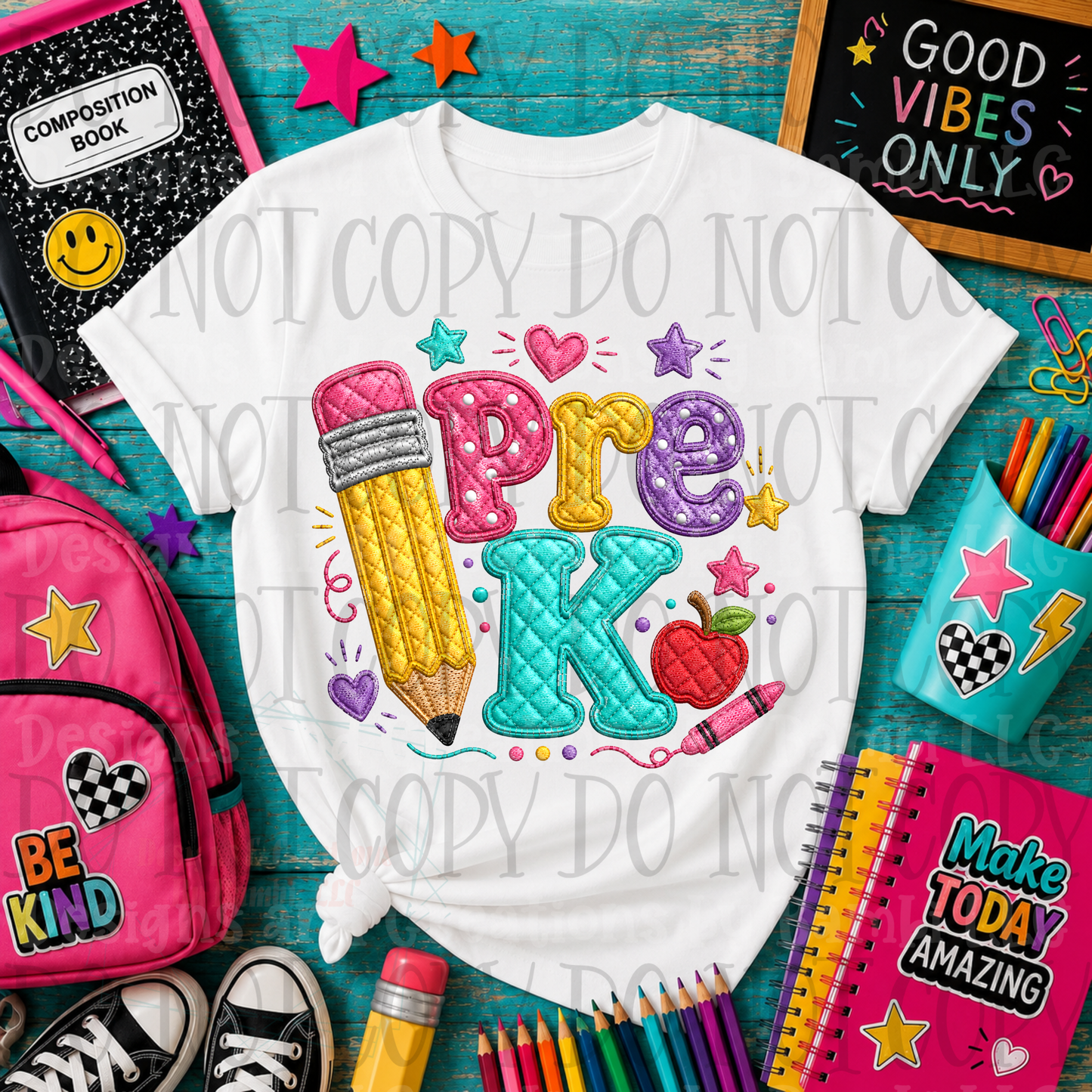 Faux Quilted Back To School Grade Collection