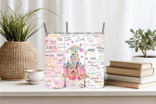All the Princesses 20 oz Skinny Sublimation Tumbler