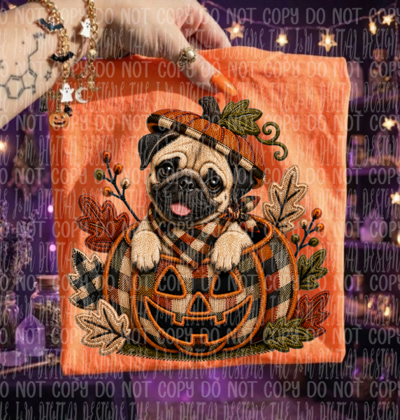Faux Embroidery Pumpkin and Dog Collection