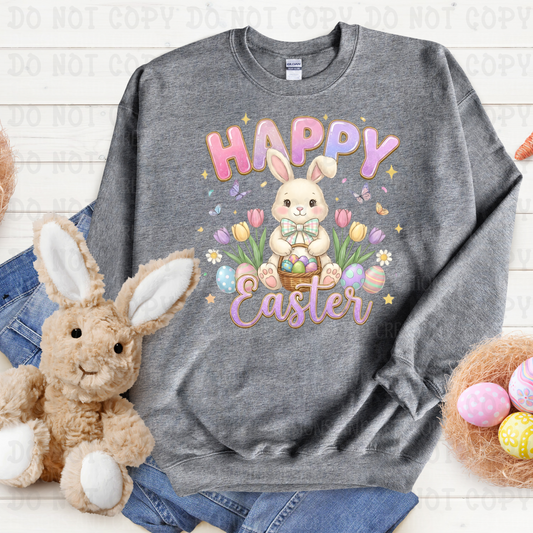 Purple Happy Easter with Bunny