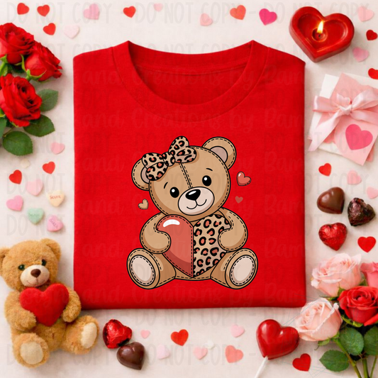 Red-Leopard Valentine Teddy Bear