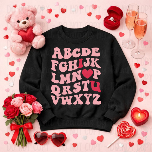Retro Bubble Font I Love You Valentine