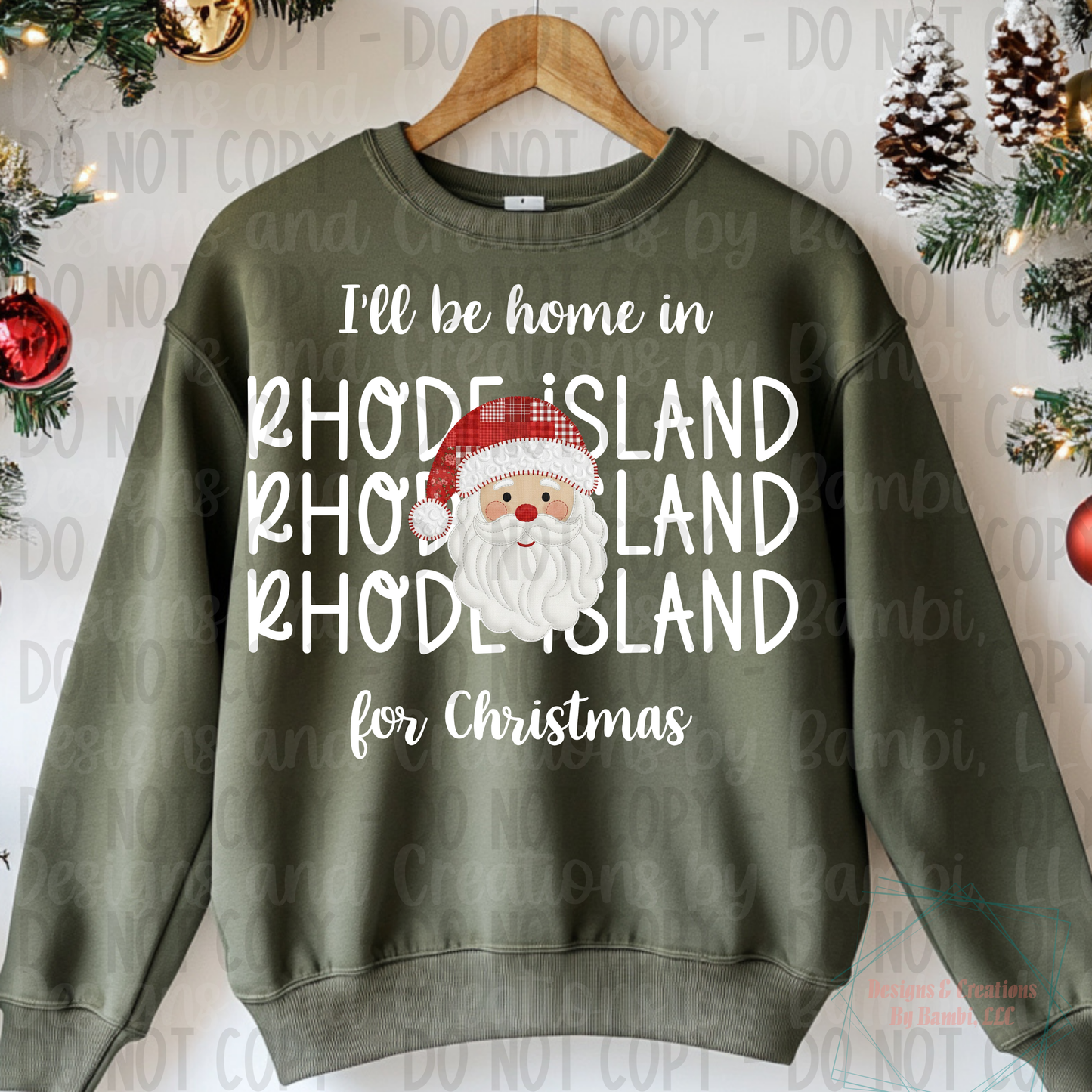 I'll Be Home in States Santa Face with White Font Digital Bundle