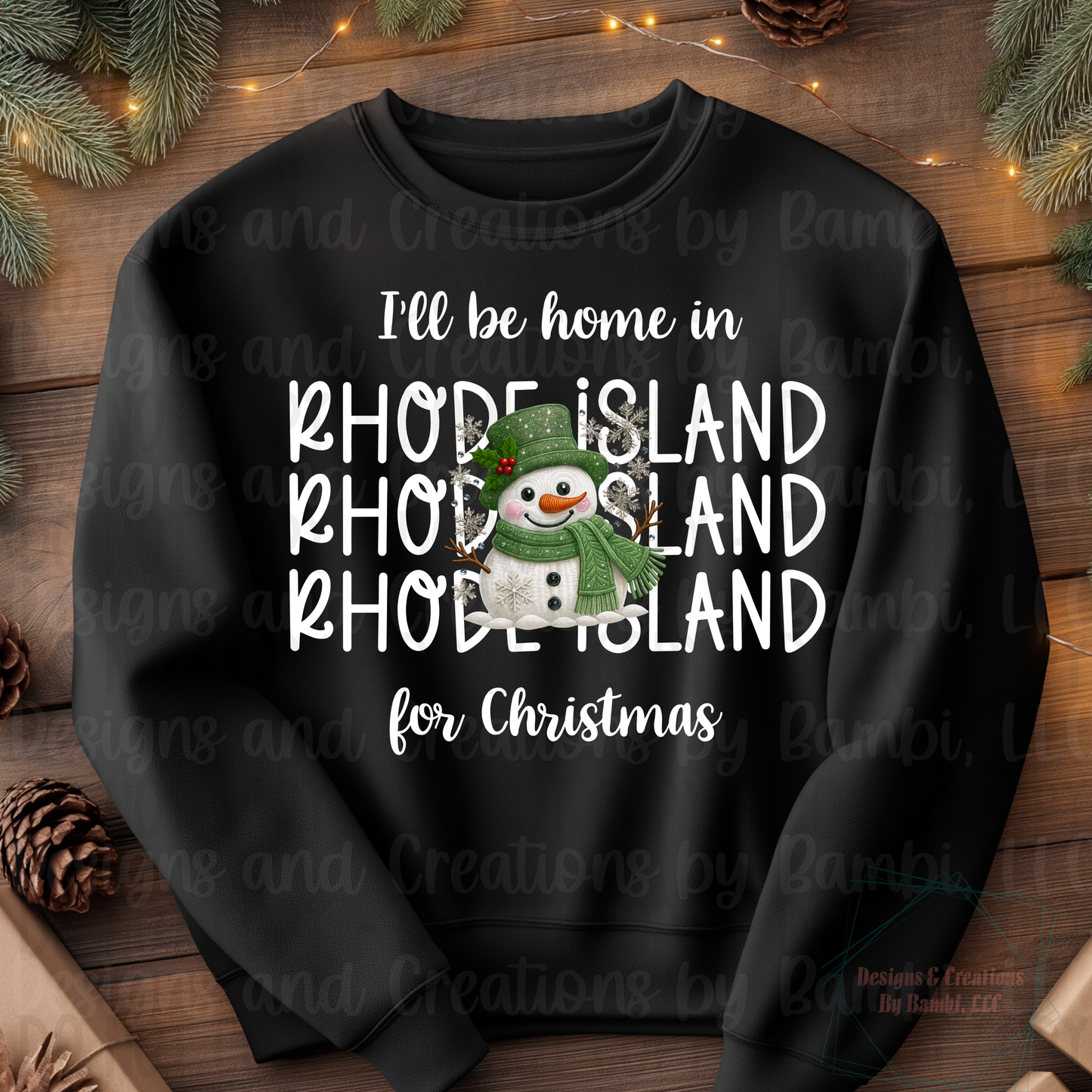 I'll Be Home In States Sage Snowman with White Font Digital Bundle