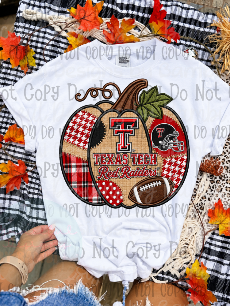 Faux Embroidery Pumpkin Football Collection