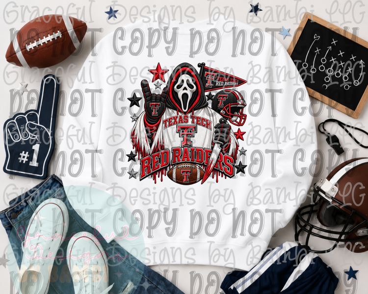 Faux Embroidery Spooky Football Collection