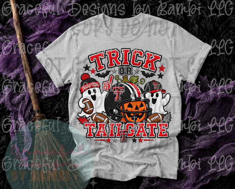 Faux Embroidery Trick or Tailgate Football Collection