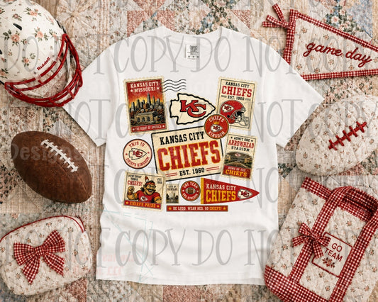 Faux Embroidery Red & Gold Game Day