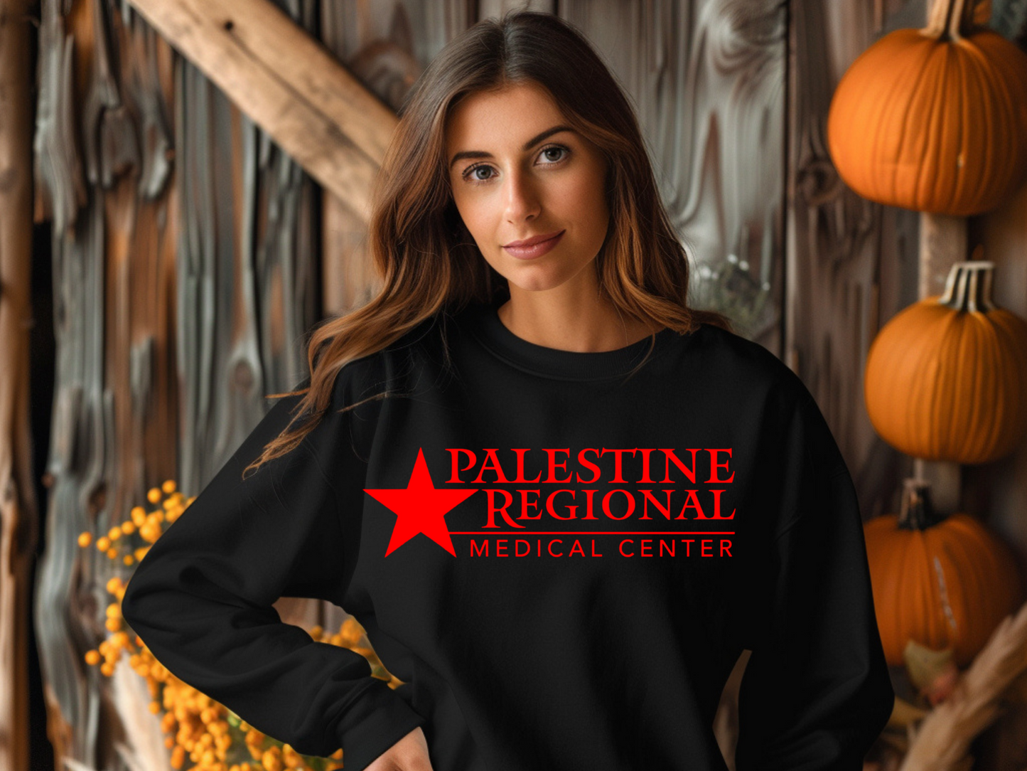Palestine Regional Medical Center in Red Font