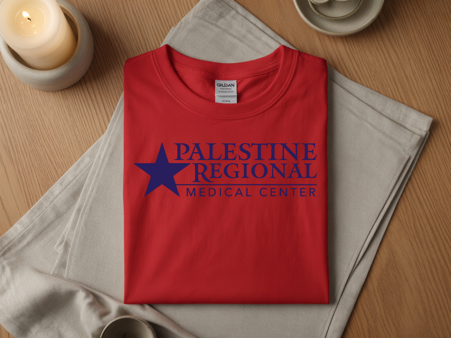 Palestine Regional Medical Center in Deep Blue Font