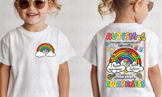 Retro Autism with Rainbow (Pocket/Back)