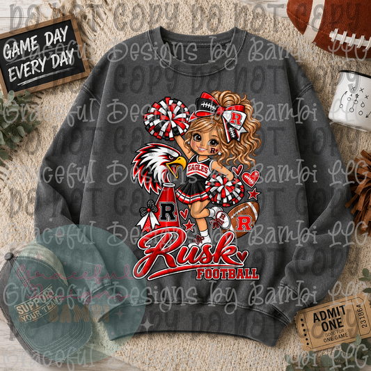 Rusk Eagles Cheer Girl Football