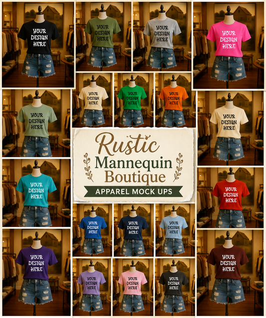 Rustic Themed Apparel Digital Mock Up Bundle
