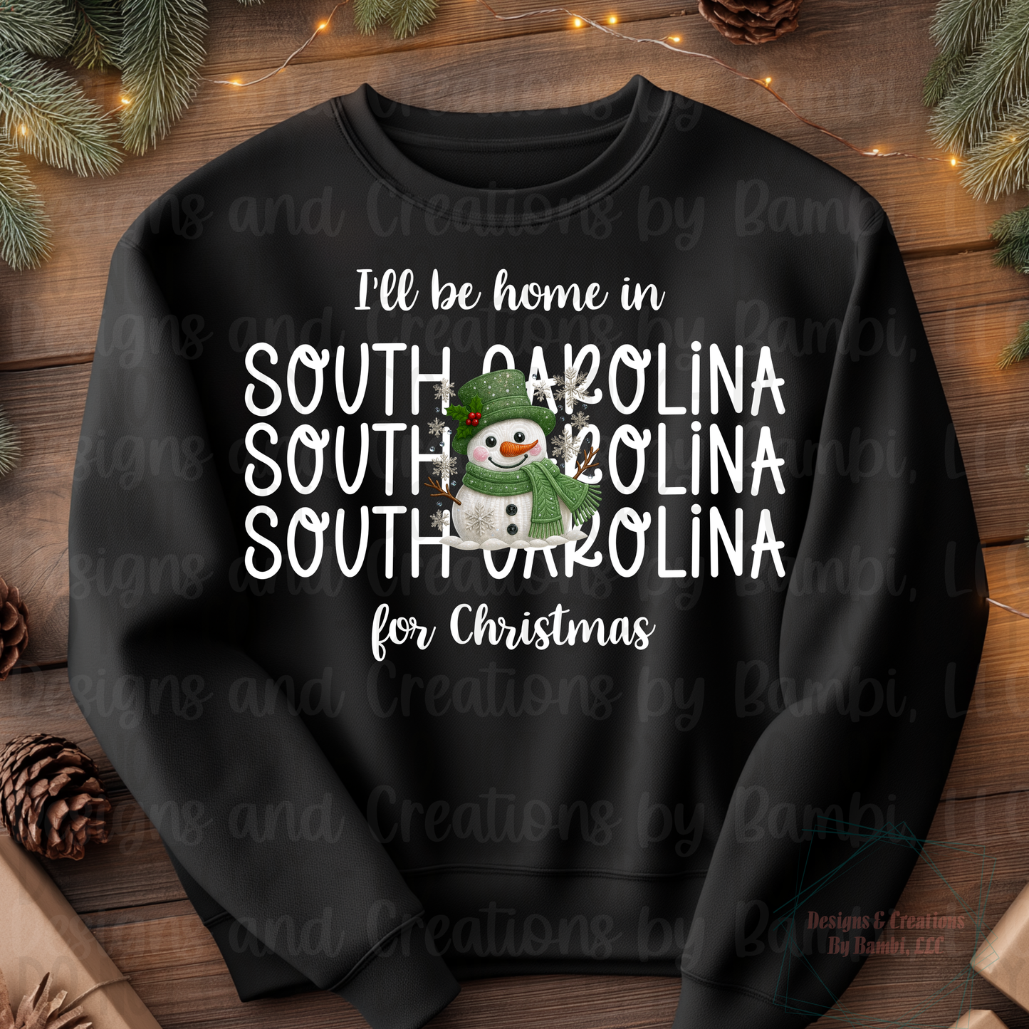 I'll Be Home In States Sage Snowman with White Font Digital Bundle
