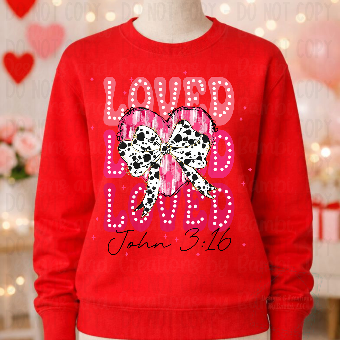 Stacked Loved with Cow Print