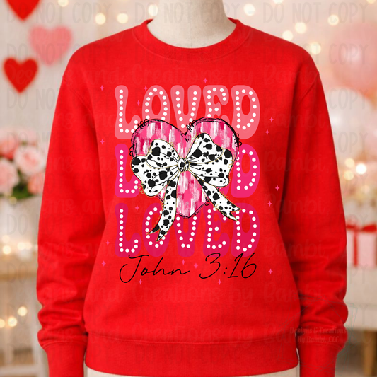 Stacked Loved with Cow Print