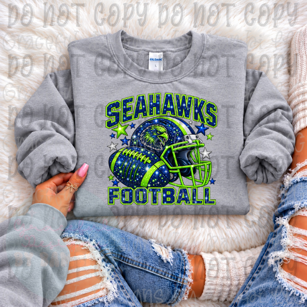 Faux Bling Embroidered Football Helmet Collection