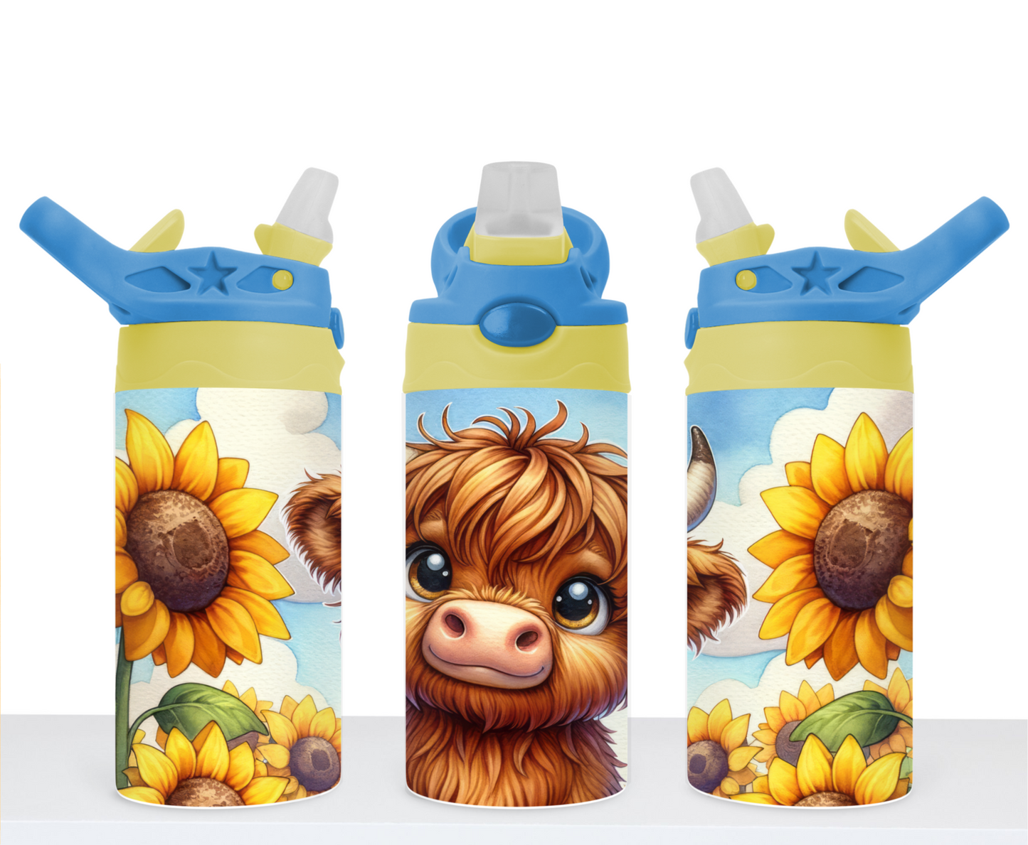 Single Highland Cow 12oz Flip Top Sublimation Tumbler