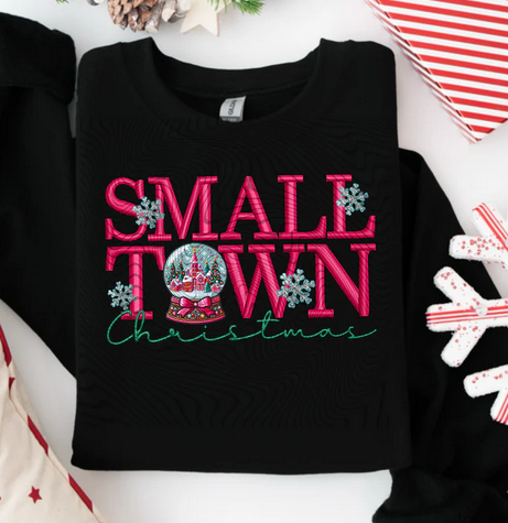 Small Town Christmas Faux Embroidery
